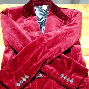 JCREW, Velvet Wine Schoolboy blazer
